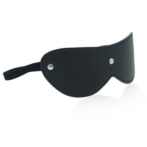 Blindfold mask black maschera da notte in simil pelle nero bondage fetish sexy uomo e donna