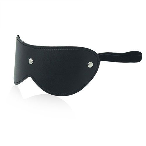 Blindfold mask black maschera da notte in simil pelle nero bondage fetish sexy uomo e donna