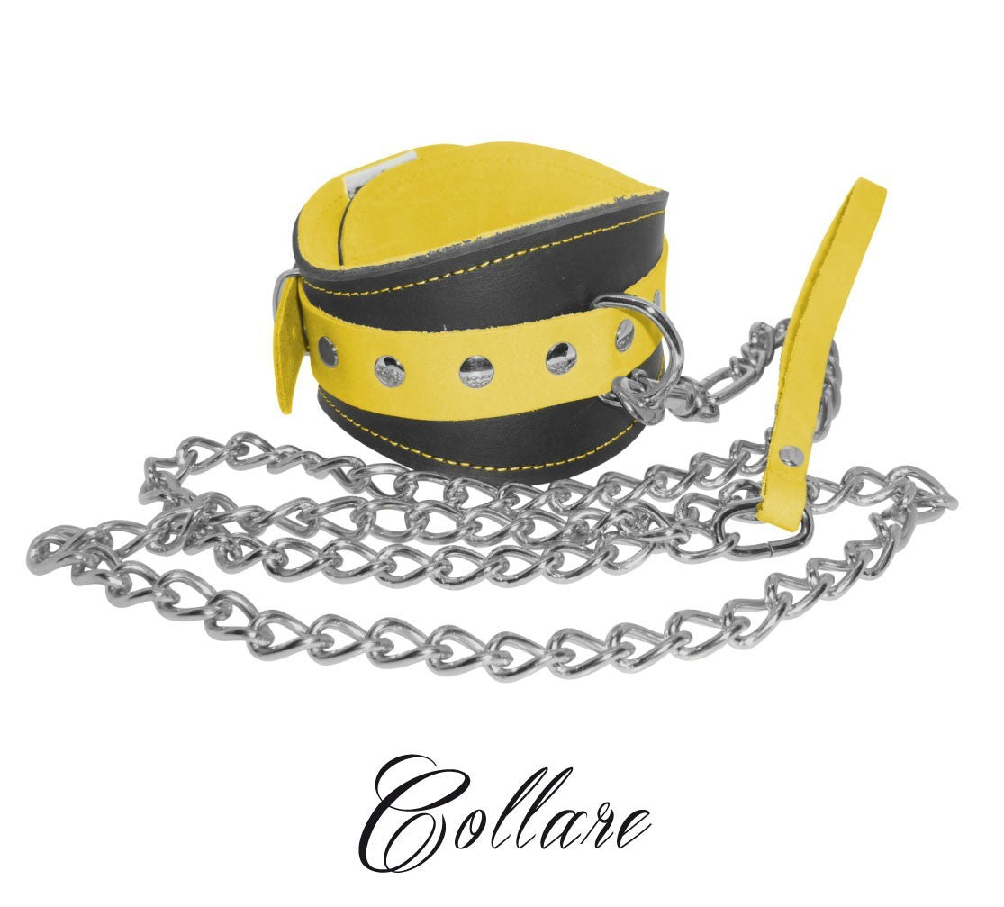 collare con guinzaglio in vera pelle costrittivo bondage sexy toys uomo donna