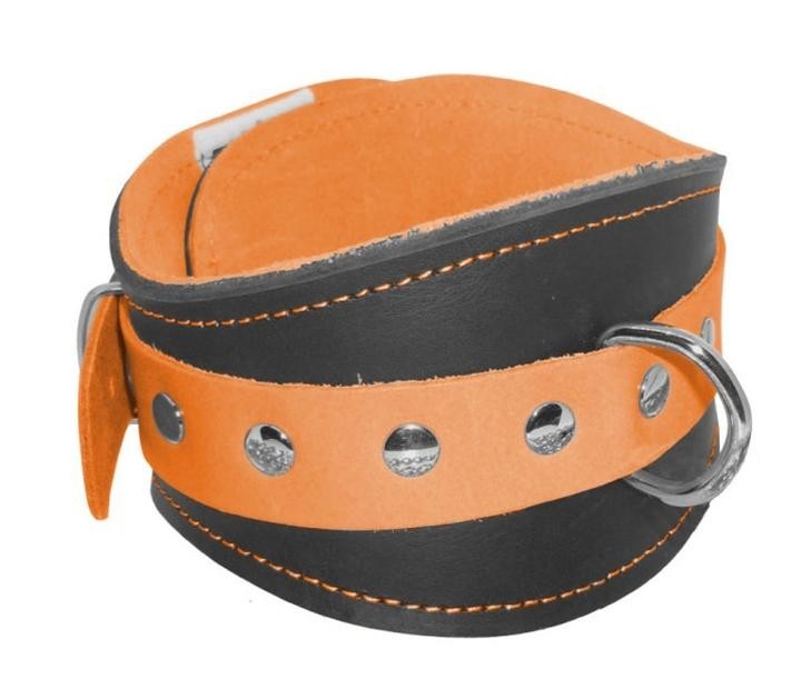 collare in vera pelle made in italy orange fluo nero bondage giochi erotici