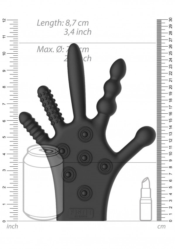 Guanto stimolante in silicone Silicone Stimulation Glove Black