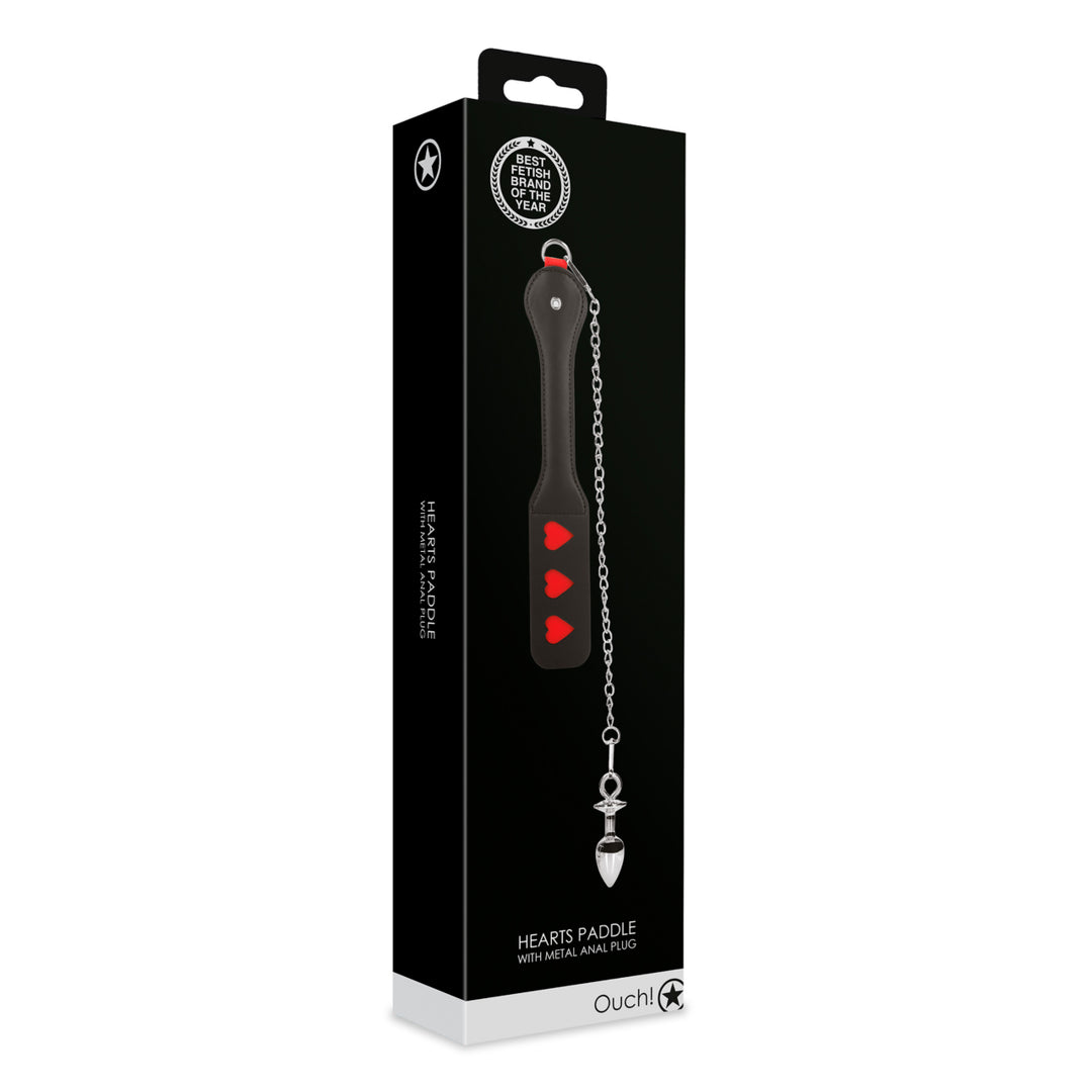 Hearts Paddle with Metal Anal Plug