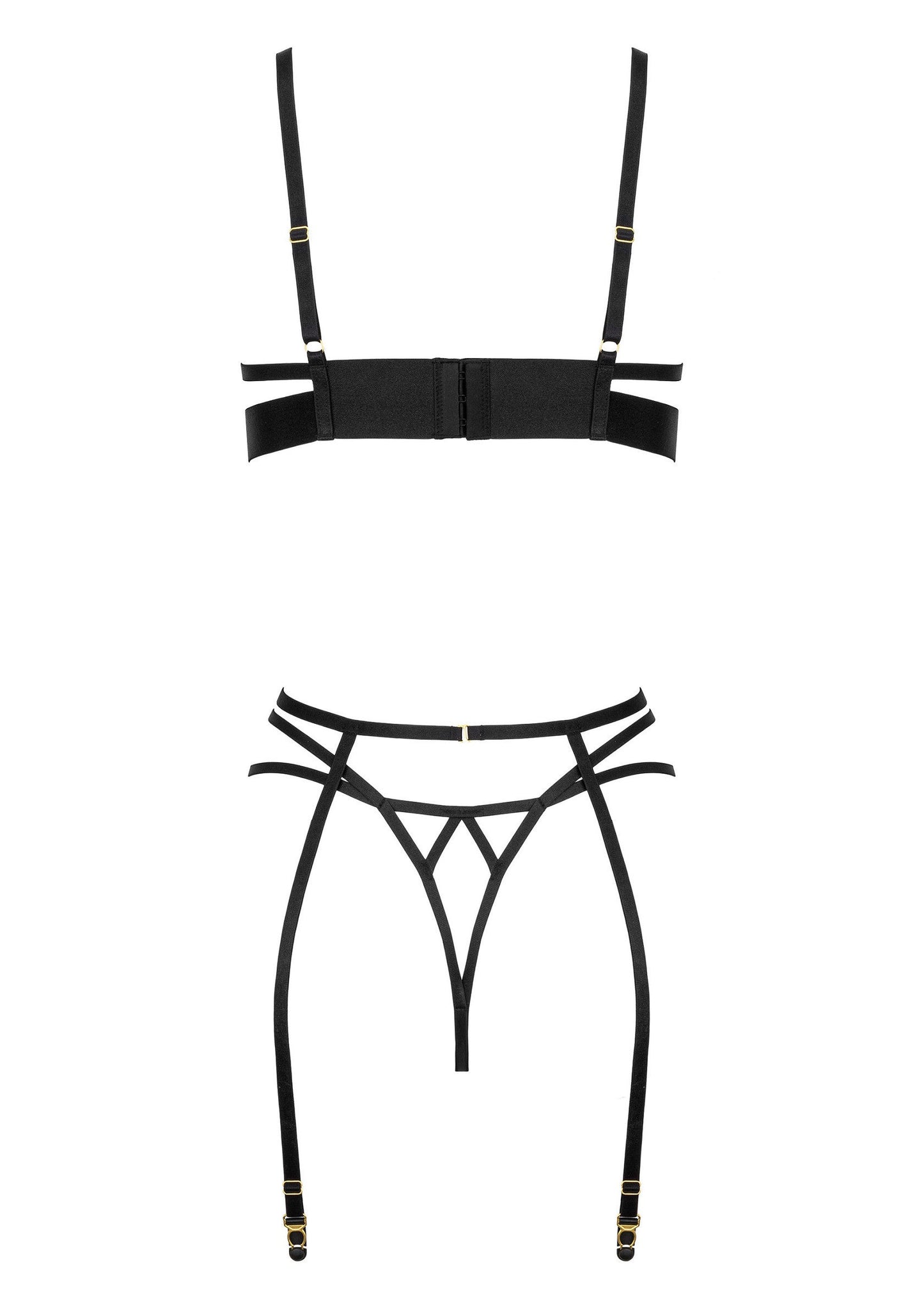 Intimo erotico in pizzo nero set 3 pezzi Kotek