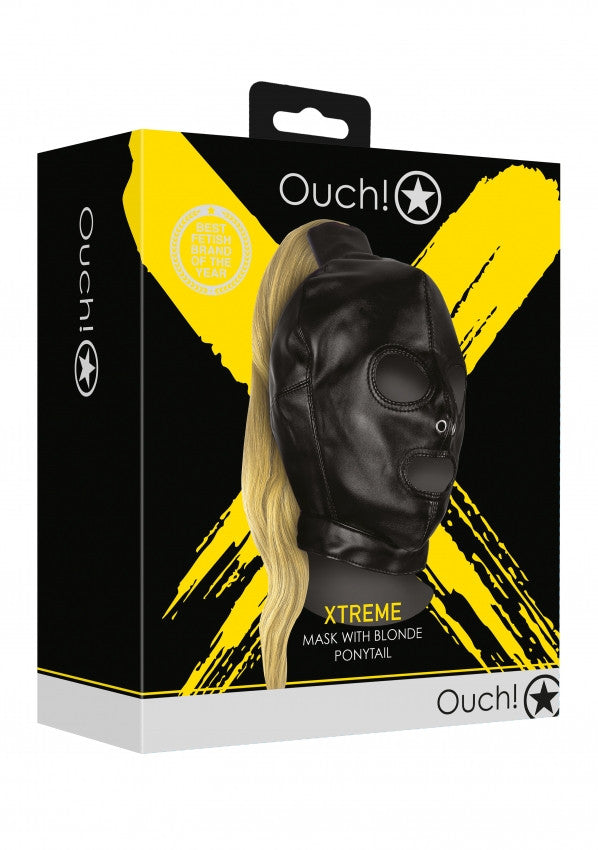 Maschera con coda Mask with Blonde Ponytail Black