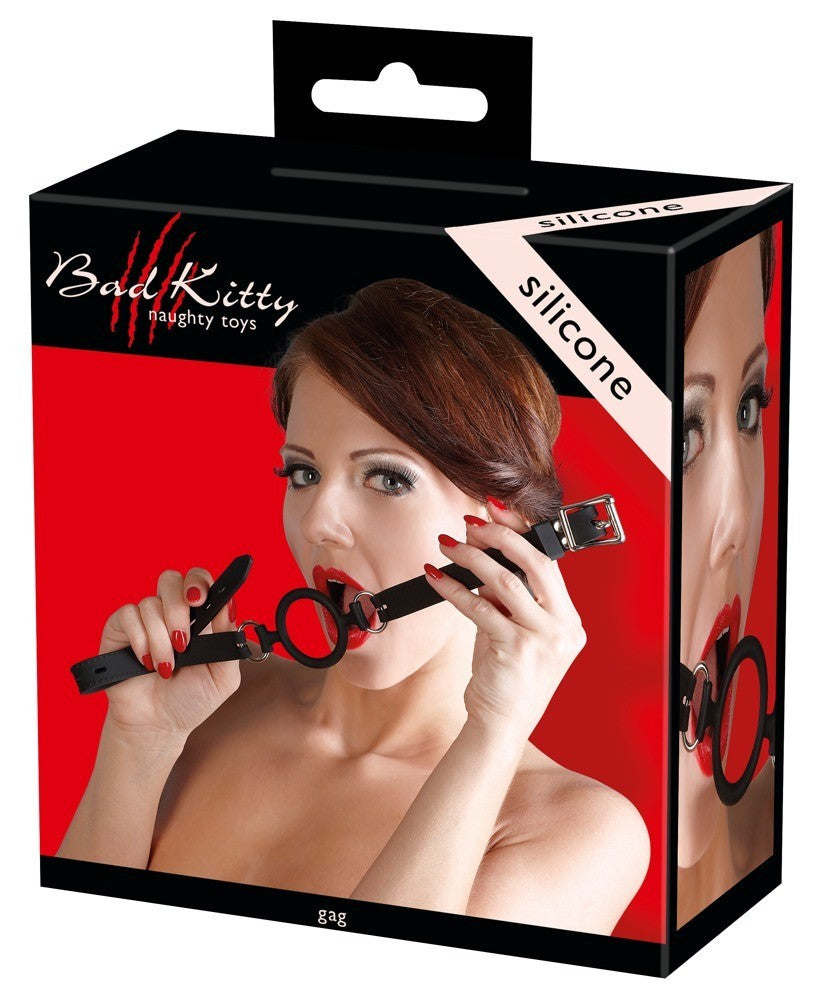morso con anello nero Silikon-Ring-Knebel von Bad Kitty