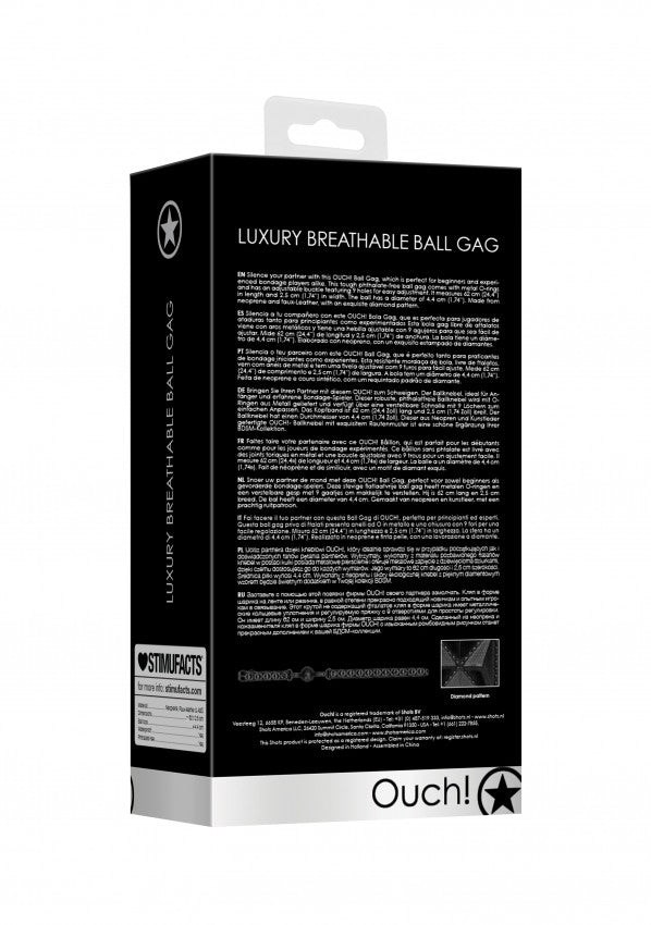 Morso forato Breathable Luxury Ball Gag - Black