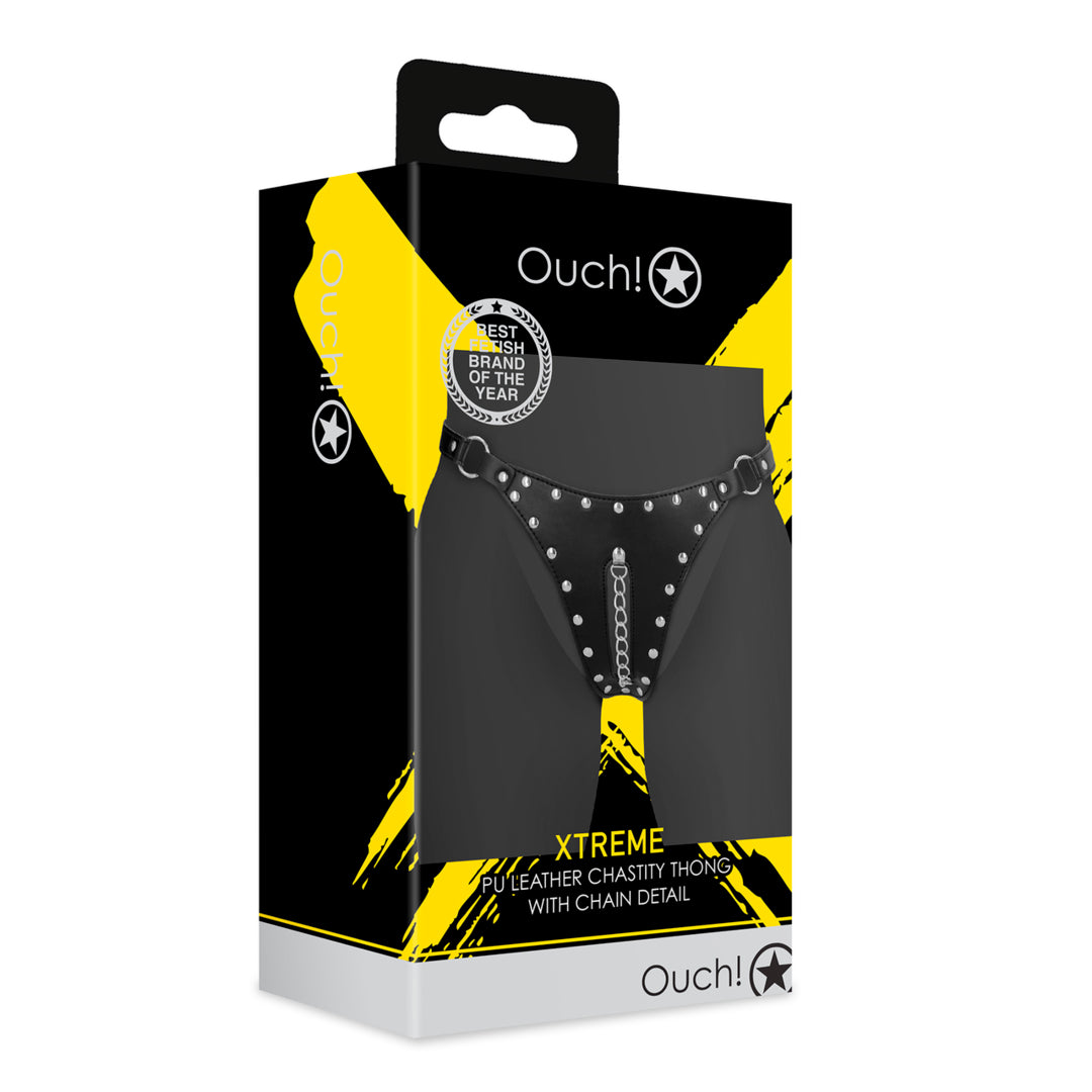 Perizoma di castità erotico con dettaglio a catena Chastity Thong