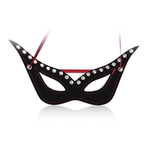 Secret mask black maschera nera con borchie bondage fetish per uomo e donna integrale