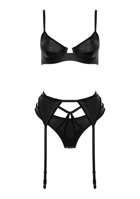 Set intimo erotico in simil pelle set 3 pz kotek