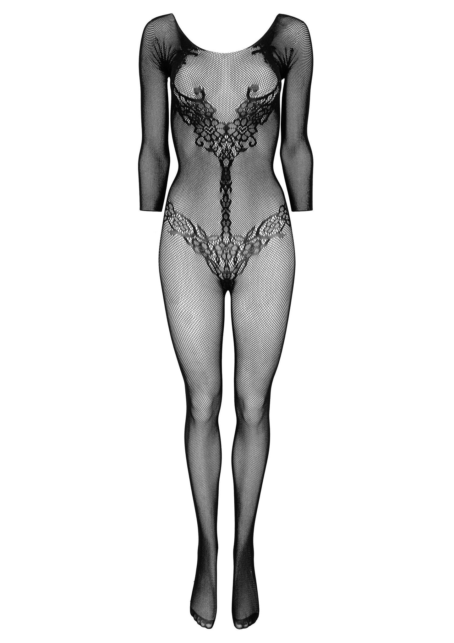 Tutina in pizzo nero bodystocking kotek