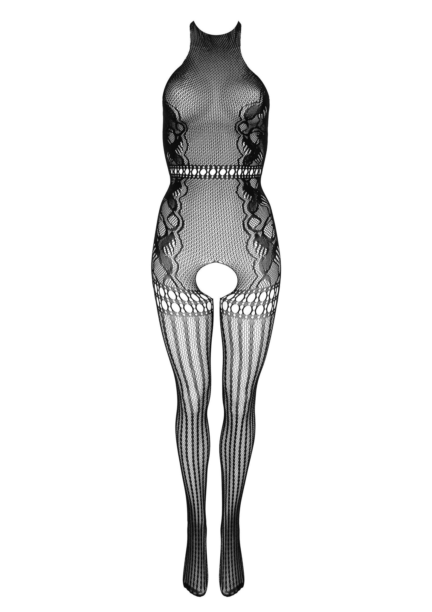 Tutina in pizzo nero con cavallo aperto bodystocking kotek