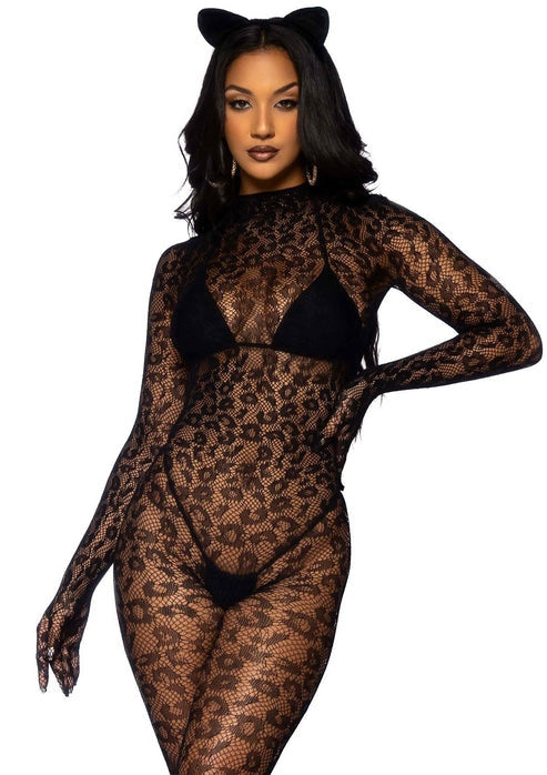 Tutina sexy per lei catsuit leopardata taglia unica leg avenue